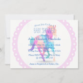 Pink Wreath Geometric Running Horse Baby Dusche Einladung (Vorderseite)