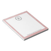 Pink Wreath Monogram Notepad Notizblock (angewinkelt)