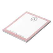 Pink Wreath Monogram Notepad Notizblock (Rotiert)