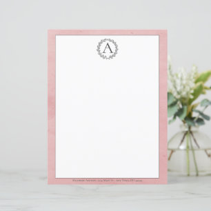 Pink Wreath Monogram Stationierung