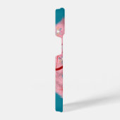 Pink Wreath Retro Weihnachten iPhone Hülle (Rechte Seite)