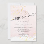 Pink x Gold Sweetheart Baby Showerby Mail Einladung (Vorderseite)
