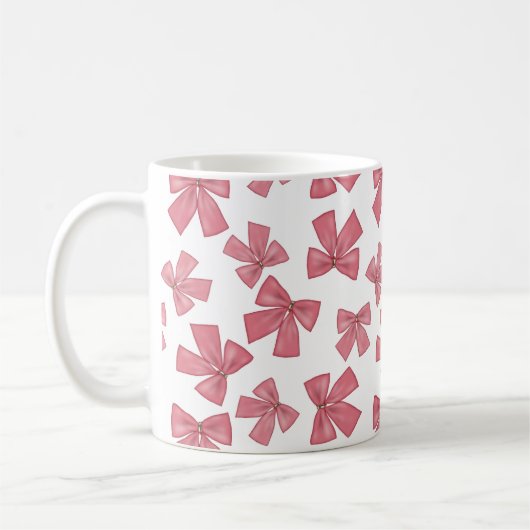 Pink Xmas Bows Kaffee Tasse (Links)