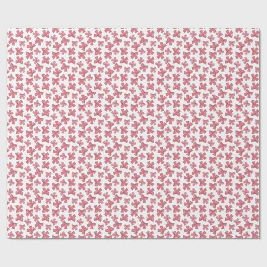 Pink Xmas Bows Wrapper Paper Geschenkpapier (Flach)