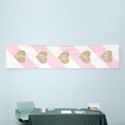 Pink Xmas Candy Cane Gingerbrett Banner (Messeveranstaltung)
