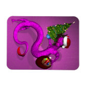 Pink Xmas Dragon Magnet (Horizontal)