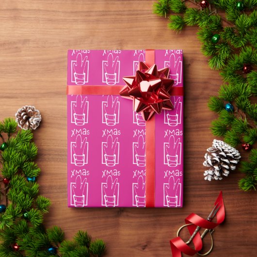 Pink Xmas Geschenkpapier (Feiertagsgeschenk)