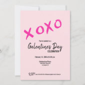 Pink XOXO Cute Galentine's Day Party Einladung (Vorderseite)