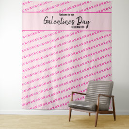 Pink XOXO Galentine's Day Foto Kulisse benutzerdef Wandteppich