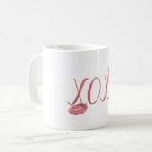 Pink XOXO Kisses Kaffeetasse (Vorderseite Links)