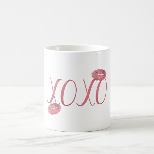 Pink XOXO Kisses Kaffeetasse (Mittel)