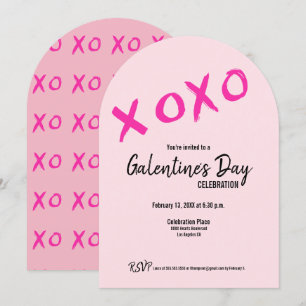 Pink XOXO Niedliches Galentiner-Tag-Party Einladung