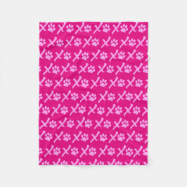 Pink XOXO Paw Print Blanket Gut für Hunde Fleecedecke