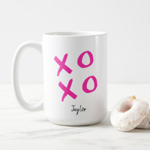 Pink Xoxo Personalisiert Valentin Kaffeetasse