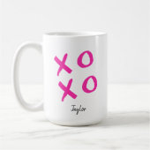Pink Xoxo Personalisiert Valentin Kaffeetasse (Links)