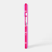 Pink XOXO Striped Phone Case iPhone 16 Hülle (Linke Seite)