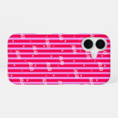 Pink XOXO Striped Phone Case iPhone 16 Hülle (Rückseite (Horizontal))