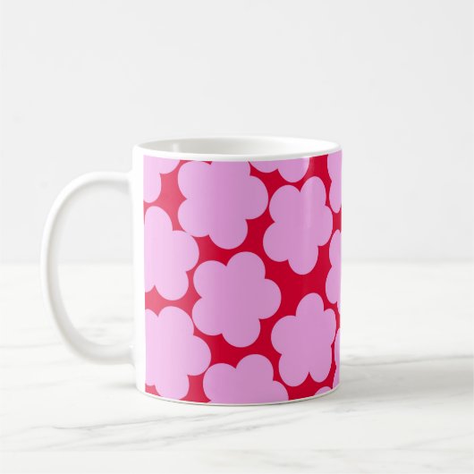 Pink Y2K Wildblume Bold Retro Frühlingsküche Kaffeetasse (Links)