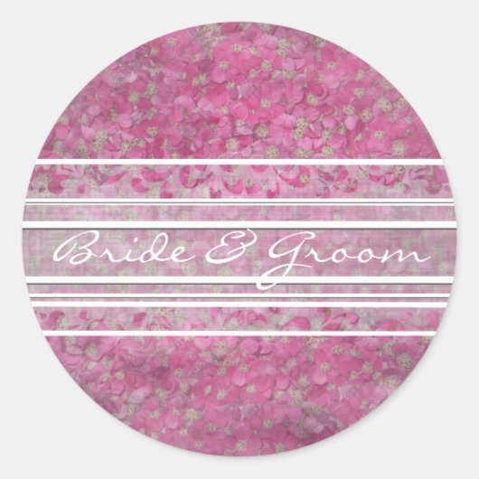 Pink Yarrow Elegant Stickers (Vorderseite)
