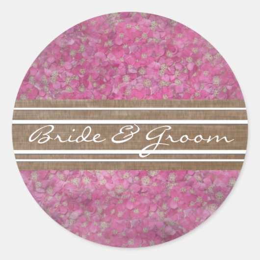 Pink Yarrow Elegant Stickers (Vorderseite)