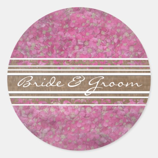 Pink Yarrow Elegant Stickers (Vorderseite)