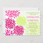 Pink Yarrow Floral Chrysanthemum Wedites Einladung (Vorderseite)