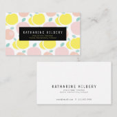 Pink & Yellow Apple-Mustertehrer-Visitenkarte Visitenkarte (Vorne/Hinten)