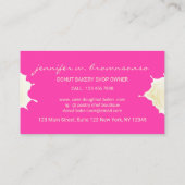 Pink Yellow Bakery Konditorei Süßcreme Donut Visitenkarte (Rückseite)