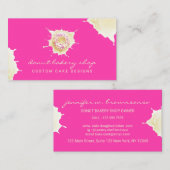 Pink Yellow Bakery Konditorei Süßcreme Donut Visitenkarte (Vorne/Hinten)