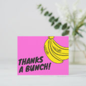 Pink Yellow Banana Bunch Vielen Dank Postkarte (Stehend Vorderseite)