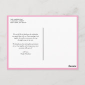 Pink & Yellow Birdcages Lovebirds Vielen Dank Postkarte (Rückseite)