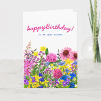 Pink Yellow Blue Lila Floral Friends Geburtstag
