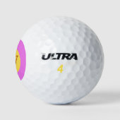 Pink Yellow Blue Monogram Custom Text Golfball (Logo)