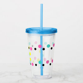 Pink Yellow Blue Polka Dots Acryltrinkbecher