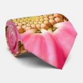 PINK YELLOW BLUME PETAL FRACTIONAL ART NECK TIE KRAWATTE (Gerollt)