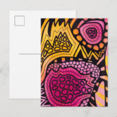 Pink Yellow Boho Abstract Postcard Postkarte (Vorne/Hinten)