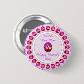 Pink yellow Cattleya Orchid Mother's Day Button (Vorne & Hinten)
