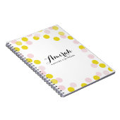 Pink & Yellow Confetti Polka Dots Custom Notebook Notizblock (Rechte Seite)