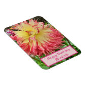 Pink & Yellow Dahlia Flexible Magnet (Rechte Seite)