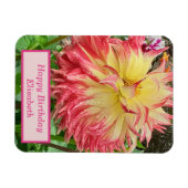 Pink & Yellow Dahlia Flexible Magnet (Horizontal)