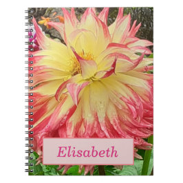 Pink & Yellow Dahlia Spiral Notebook Notizblock