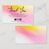 Pink Yellow Danke Whimsical Business Card Visitenkarte (Vorne/Hinten)