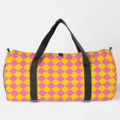 Pink Yellow Diamond Harlequin Schachbrett Pattern Duffle Bag (Rückseite)