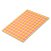 Pink Yellow Diamond Harlequin Schachbrett Pattern Notizblock (angewinkelt)