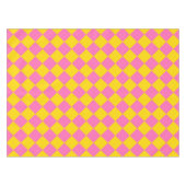 Pink Yellow Diamond Harlequin Schachbrett Pattern Tischdecke (Vorderseite (Horizontal))