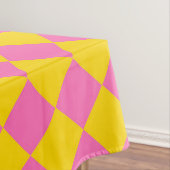 Pink Yellow Diamond Harlequin Schachbrett Pattern Tischdecke (Beispiel)