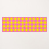 Pink Yellow Diamond Harlequin Schachbrett Pattern Yogamatte (Rückseite (Horizontal))