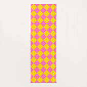 Pink Yellow Diamond Harlequin Schachbrett Pattern Yogamatte (Rückseite)