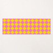 Pink Yellow Diamond Harlequin Schachbrett Pattern Yogamatte (Vorderseite (Horizontal))