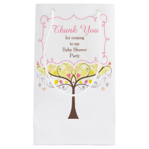 Pink & Yellow Floral Bird Baby Dusche Vielen Dank Kleine Geschenktüte